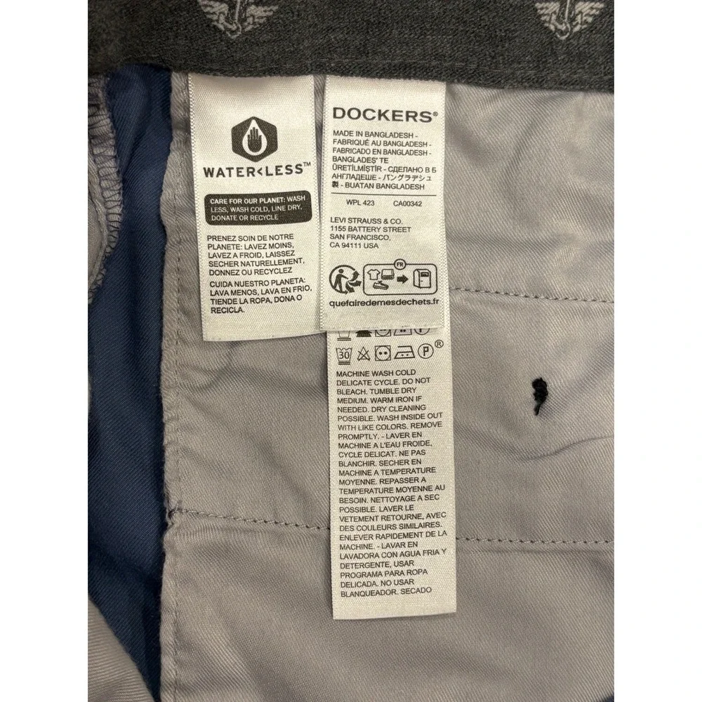 Dockers Workday Khaki Pants Mens 36 Blue Straight Fit Smart 360 Flex Chinos